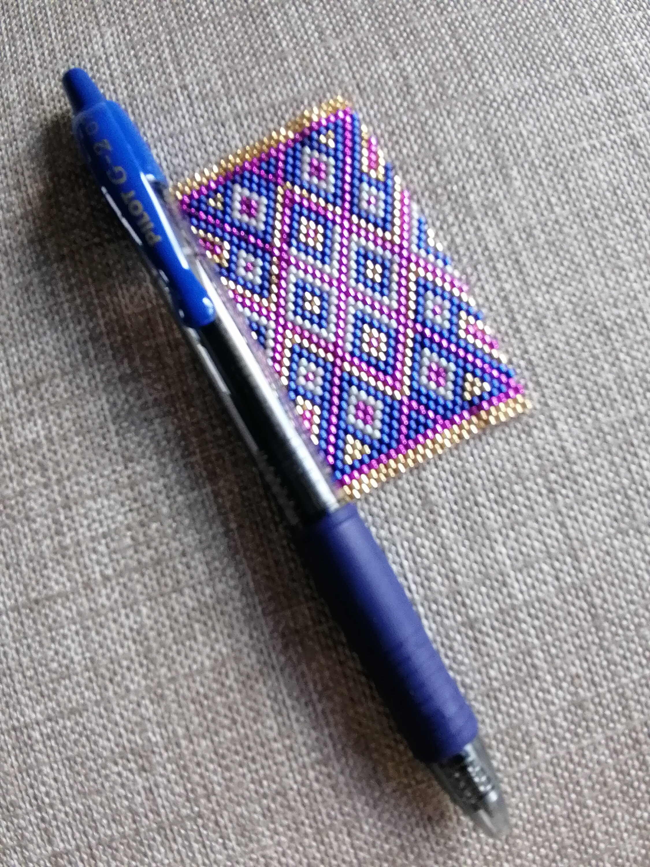 Blue and Pink Diamond Geometric Pen Wrap Pattern for Pilot G2 Etsy