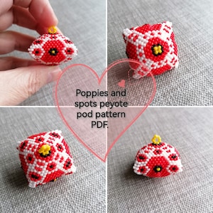 Poppies and Spots peyote pod  pattern PDF
