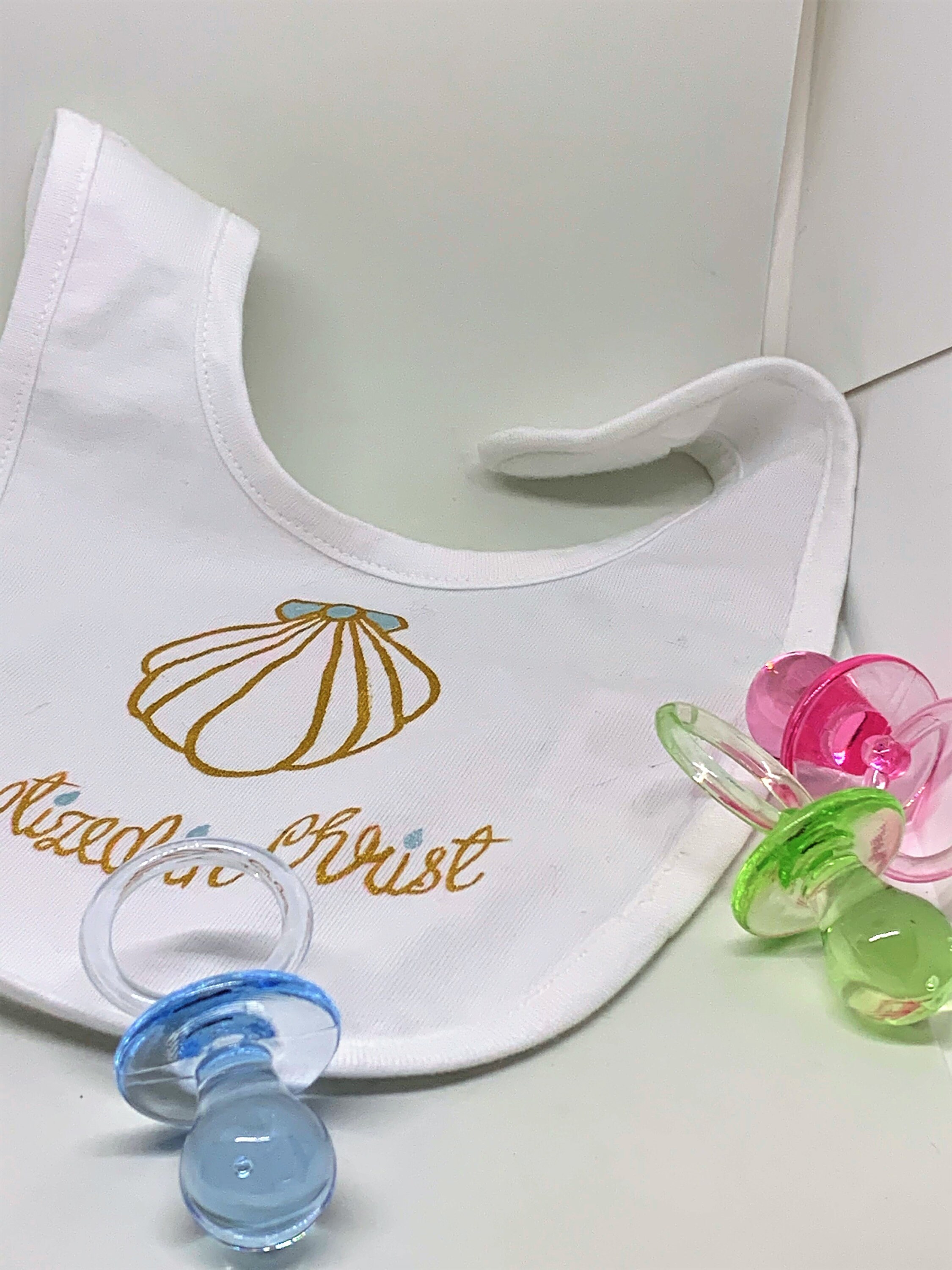 Catholic Baptism Bib Custom Personalized Christening Bib Etsy