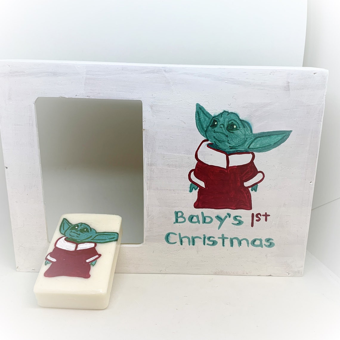 Baby Yoda First Christmas Frame and Baby Yoda Soap Baby Yoda Etsy