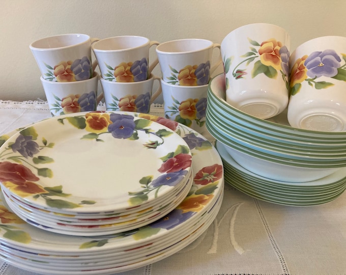 Corelle Summer Blush Dinnerware Set Eight Fivepiece Place Etsy
