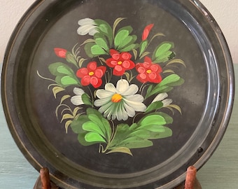 Tole Ware Small Plate Handpainted England
