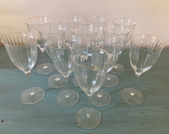 Gorham Laurin Gold Water Goblets Stemware - 12 Available
