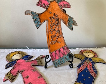 Christmas Angel Decor Pressboard MCM - Set of Three or Separate