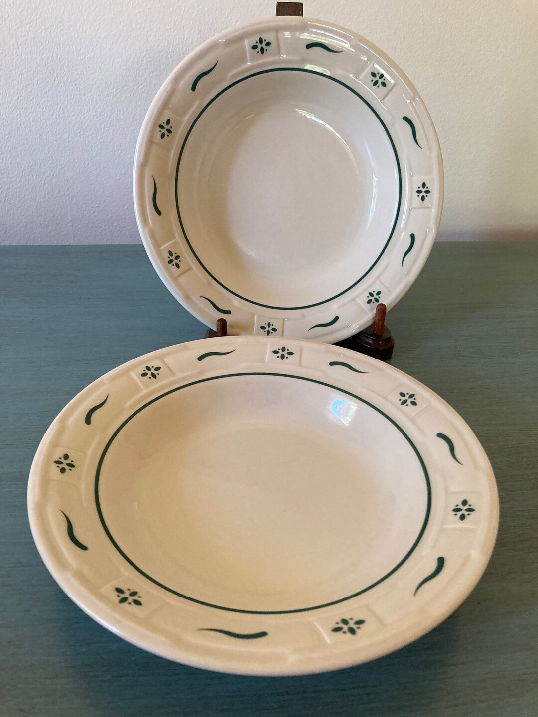 Longaberger Pottery Woven Traditions Rim Soup Bowls Heritage Etsy