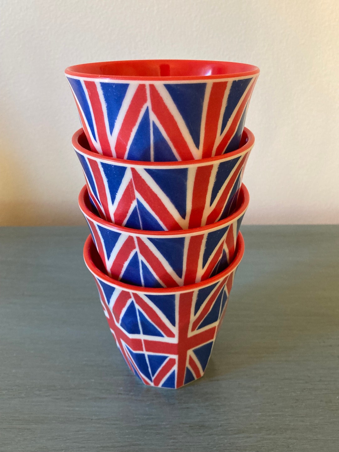 Emma Bridgewater Union Jack British Flag Melamine Cups Set of Four Eight Ounces Etsy