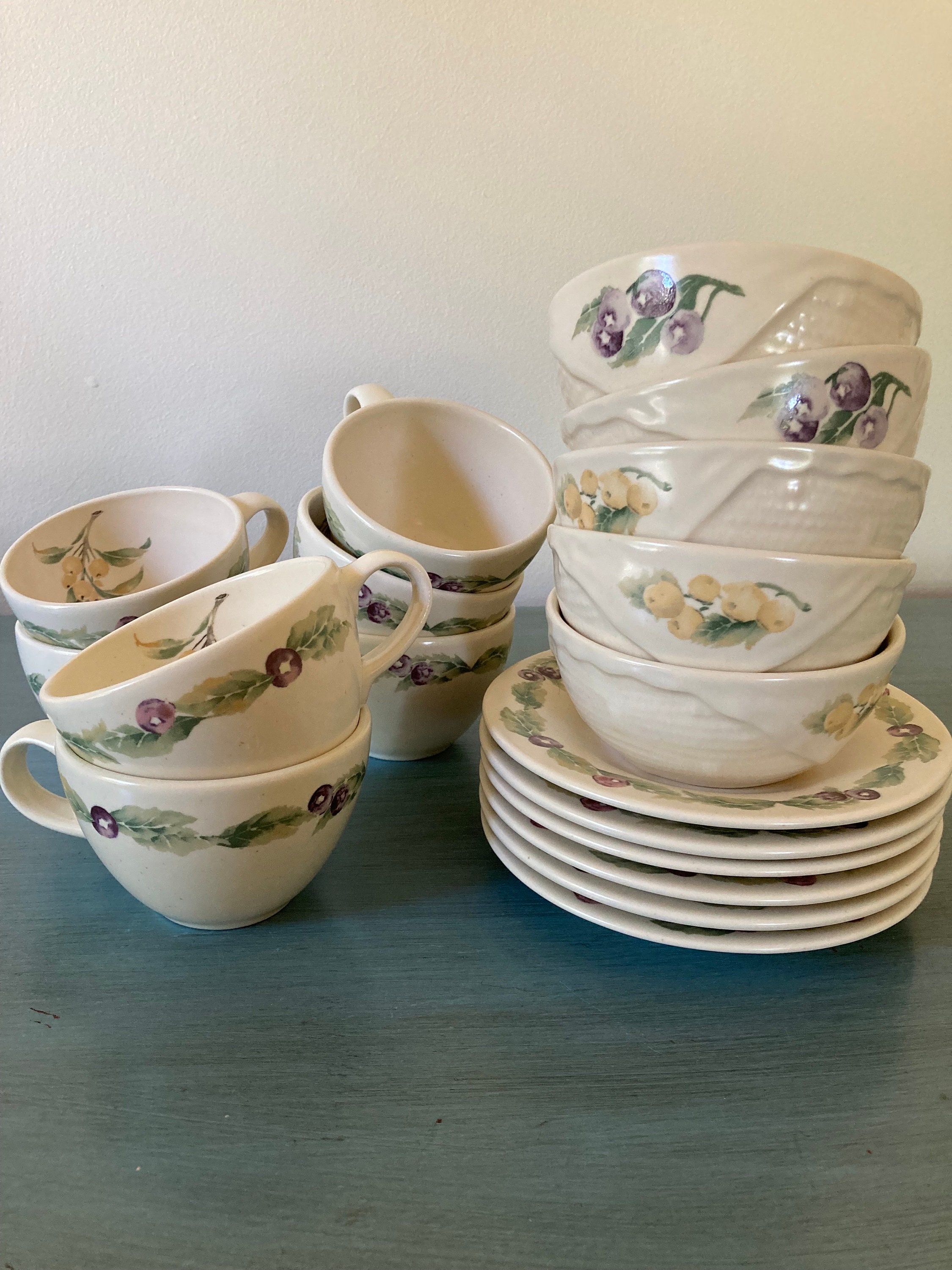 Pfaltzgraff Jamberry Cups and Saucers Sets