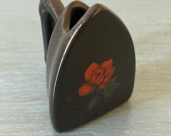 Vintage Iron Shaped Toothpick Holder - Transferware
