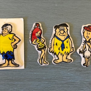 Vintage Hanna Barbara 1970s Stickers - Flintstones Puffy Stickers Set of Four