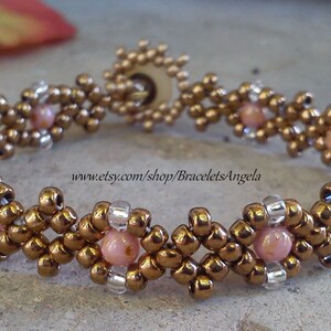 Bracelet, handmade  beadwork, with Picasso, Toho and Miyuki beads. Bracelet fits up to 16 cm (6 1/4 inch) wrist. (#287)