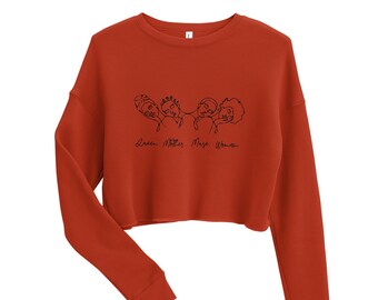 Crop Sweatshirt // Queen Mother Muse Woman // Chemise de dessin en ligne // Chemise visage femme // Sweatshirt minimaliste