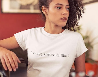 Camiseta joven dotada y negra // Camiseta minimalista // Camisa inspiradora negra // Derechos civiles // Historia negra // Camisa Nina Simone //