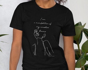 Camiseta Manifestación // Camiseta Dibujo Lineal // Mujer Dibujada Linealmente // El Sueño Más Salvaje de los Ancestros // Camiseta Dibujo Abstracto