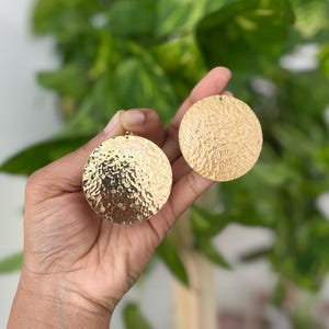 Brass Disc Earrings // Oversized Earrings // Bohemian Earrings // Hammered Brass Earrings // African Earrings // Brass Boho Earrings