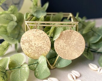 Brass Disc Earrings // Oversized Earrings // Bohemian Earrings // Hammered Brass Earrings // African Earrings // Brass Boho Earrings