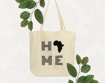 Reusable Africa Tote Bag // Canvas Bag // Africa Market Bag // Afro Tote Bag