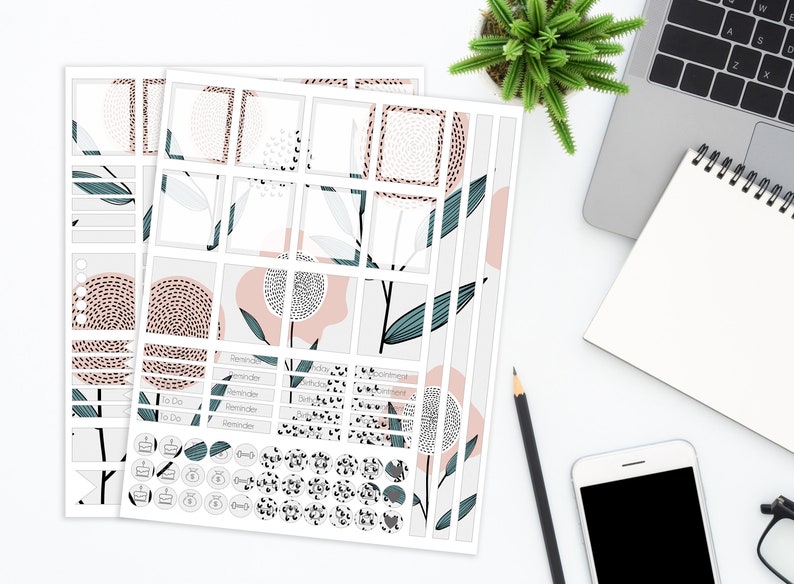 Vintage Floral Planner stickers for Erin Condren Happy Planner A5 Personal etc Planners Weekly