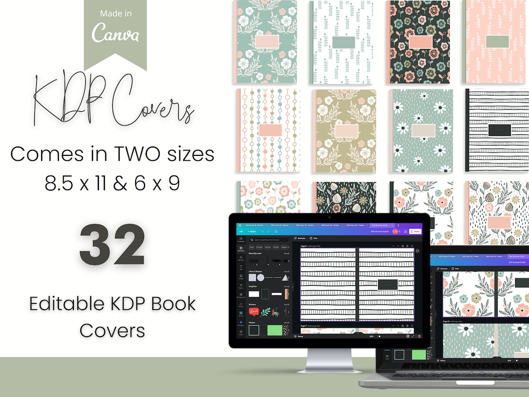 Editable KDP Paperback Cover Template Canva Etsy