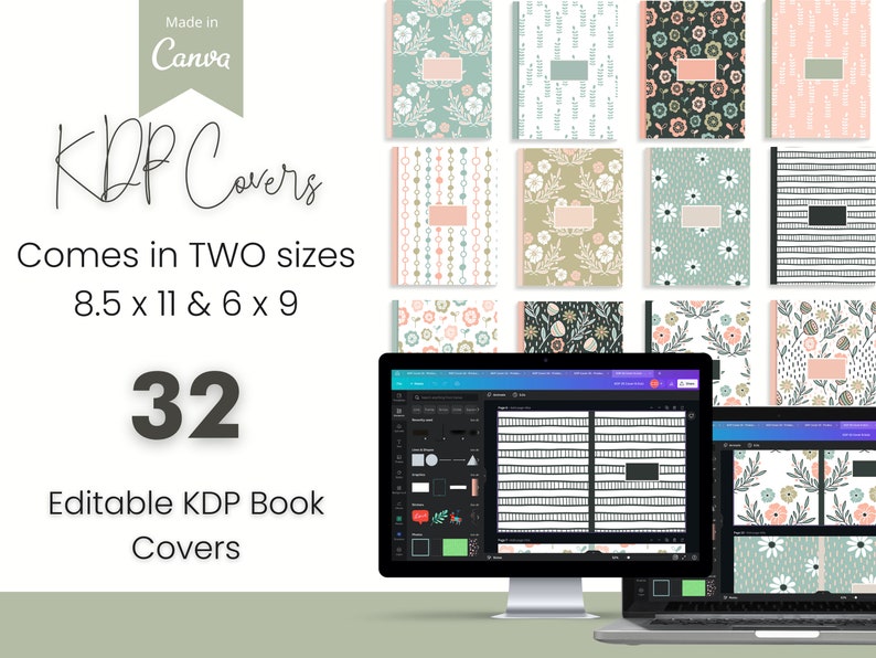 Editable KDP Paperback Cover Template Canva Etsy