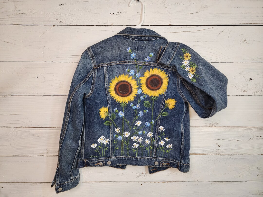 Paisley Denim Jacket Autumn Vintage Flower Oil Painting Jacket Men's Loose Casual