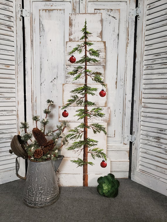 Let It Snow Rustic Christmas Tree Pallet Art 