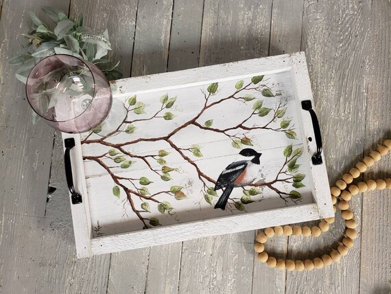 Plateau de service | Bois d'acacia. 24 x 18 x 5 cm. | Dark Wood