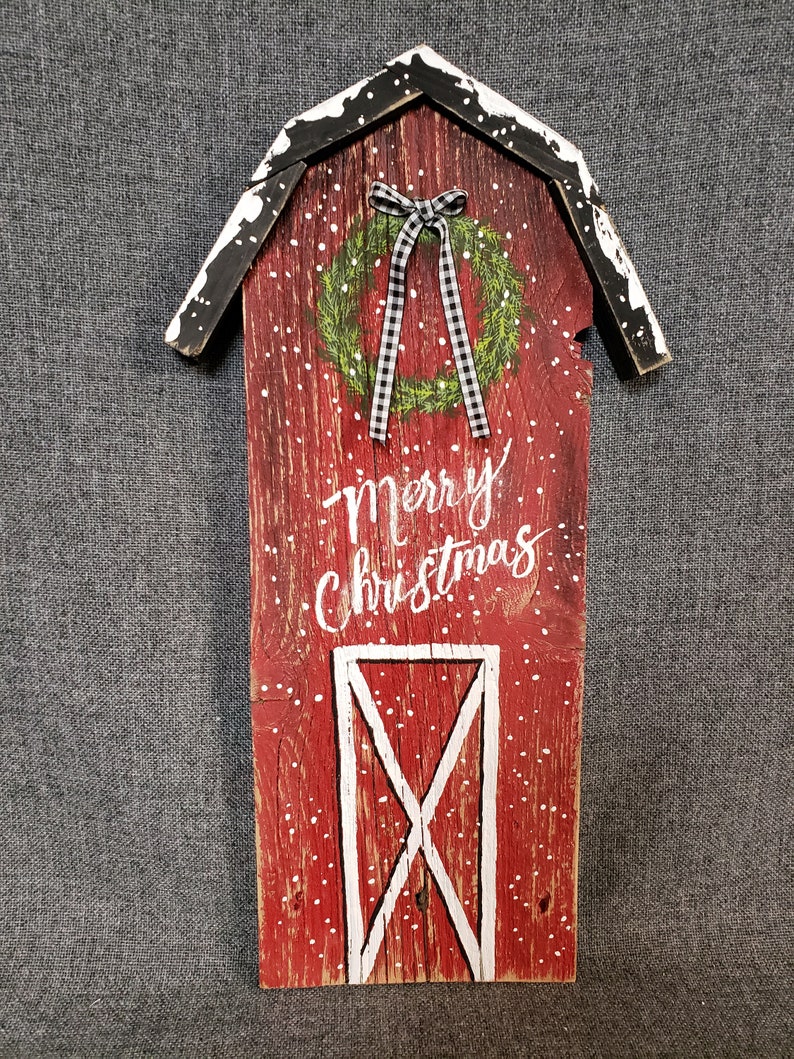 Christmas barn sign Farmhouse Merry Christmas sign Christmas | Etsy