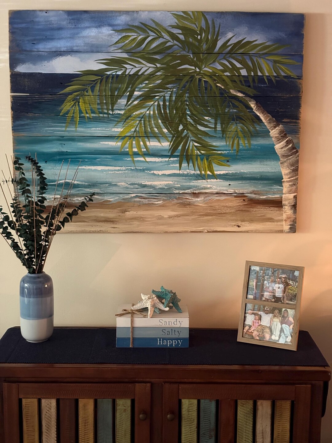 Pallet Wood Art BEACH, Beach Palmtree, Pallet Wall Handmade Decor ...