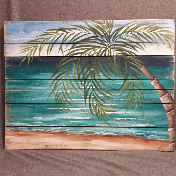 Beach Pallet Art Etsy