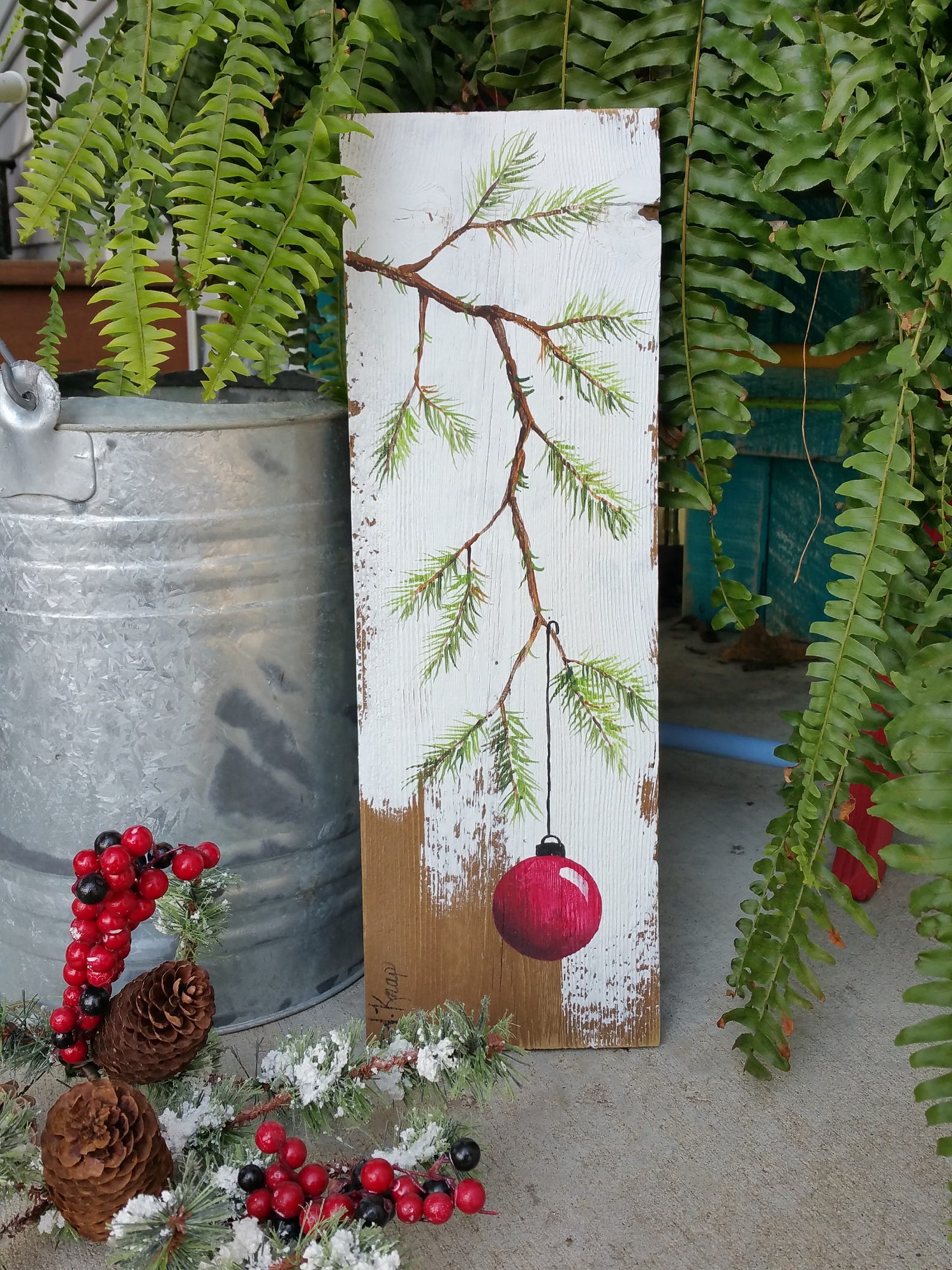 Christmas decor SHORT pine needle branch Pallet Christmas Etsy