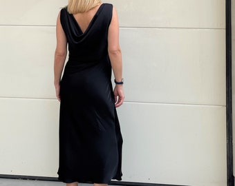 Elegant Black Dress, Backless Cocktail Dress