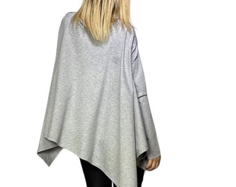 Asymmetric Tunic Top, Oversized  Long Sleeves Blouse  - "You All Over Me"