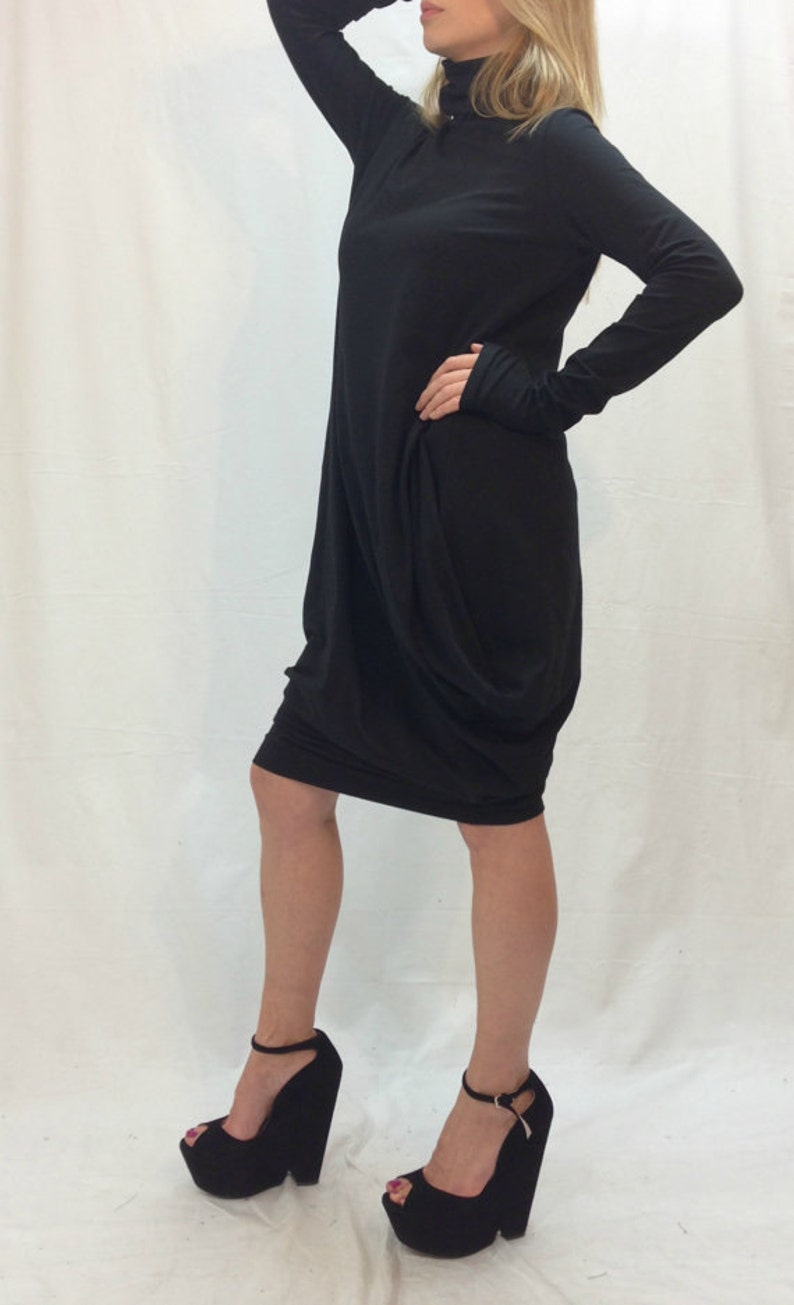 black tunic shirt dress