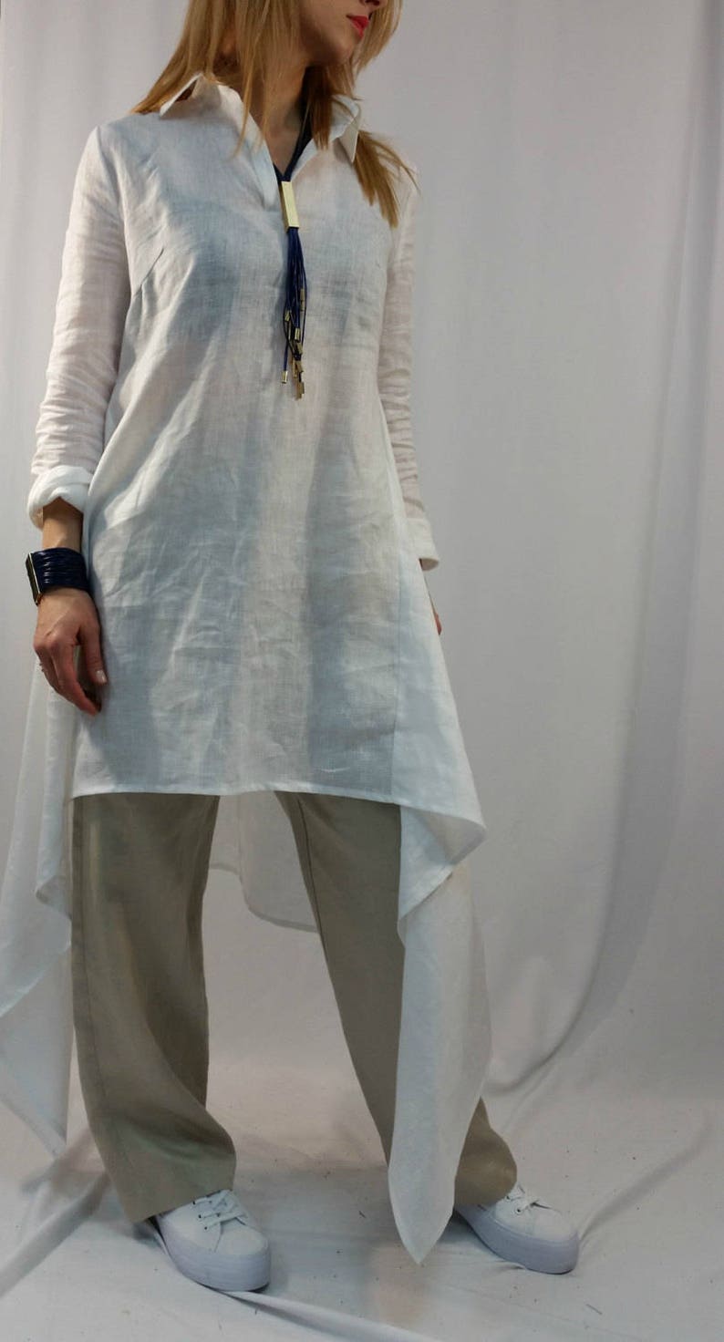 Loose Tunic Dress Oversize White Caftan Maxi Summer Dress long Sleeve Linen Top Party Dress EXPRESS SHIPPING LA1001