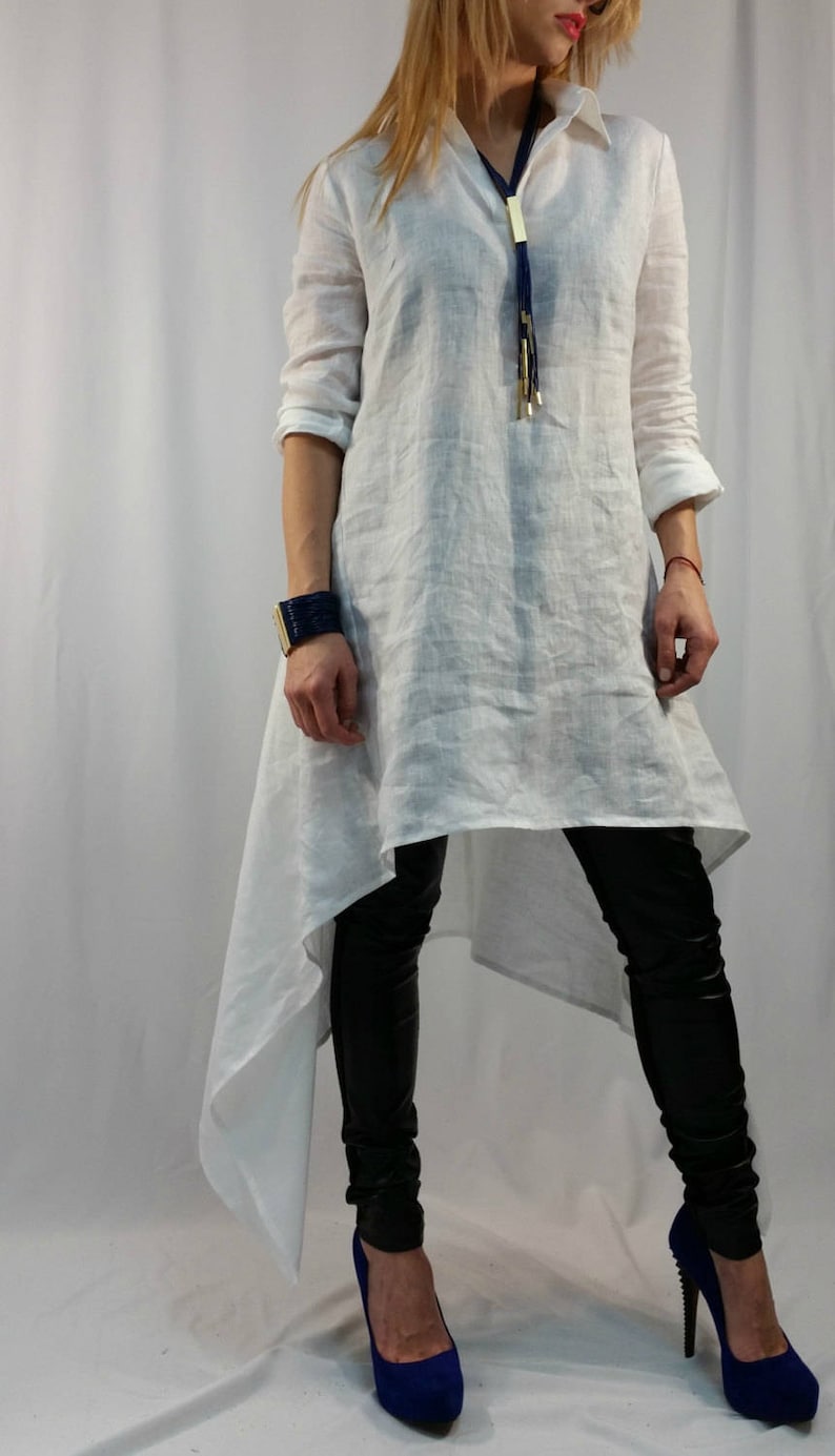 Loose Tunic Dress Oversize White Caftan Maxi Summer Dress long Sleeve Linen Top Party Dress EXPRESS SHIPPING LA1001
