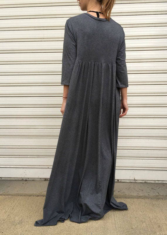grey cotton maxi dress