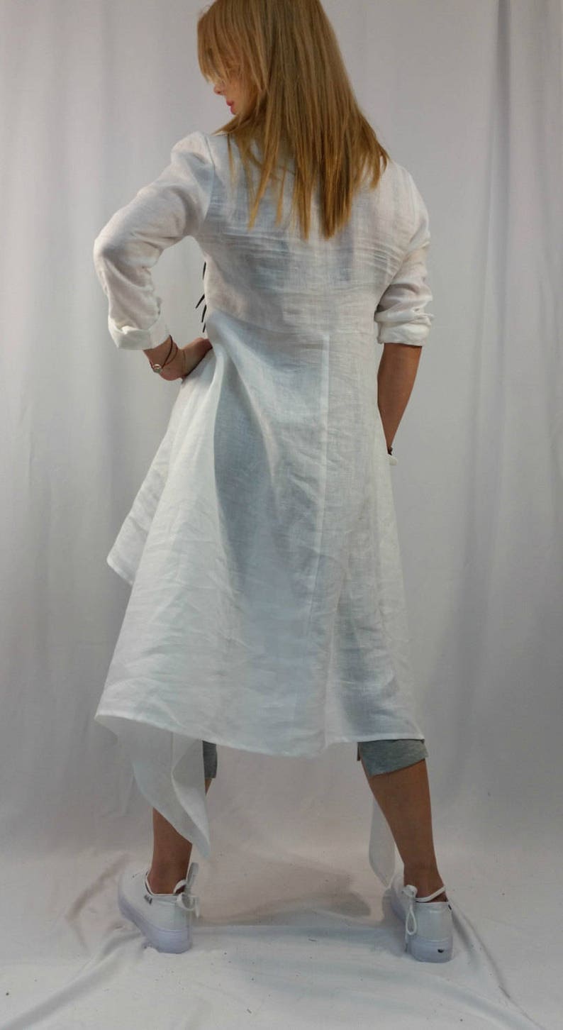 Loose Tunic Dress Oversize White Caftan Maxi Summer Dress long Sleeve Linen Top Party Dress EXPRESS SHIPPING LA1001
