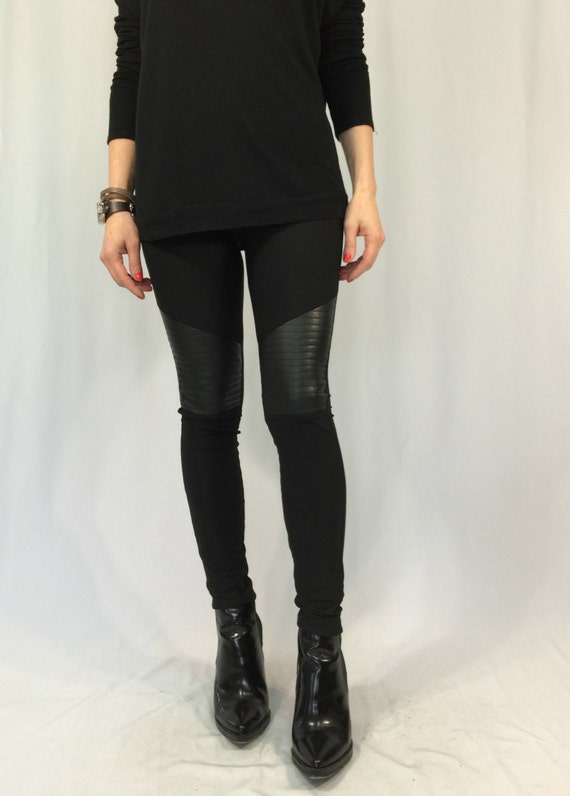 Long Faux Leather Women Leggings 