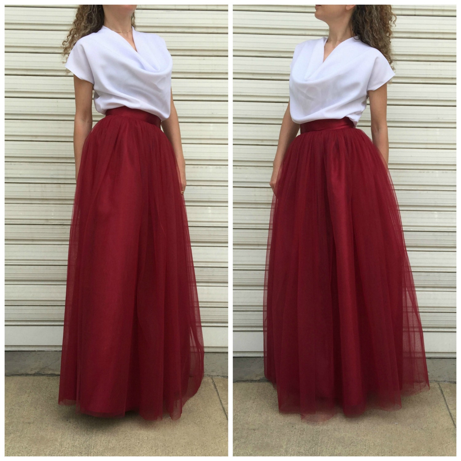 Long Tulle Skirt / Burgundy Women Tutu Skirt / Princess Skirt | Etsy