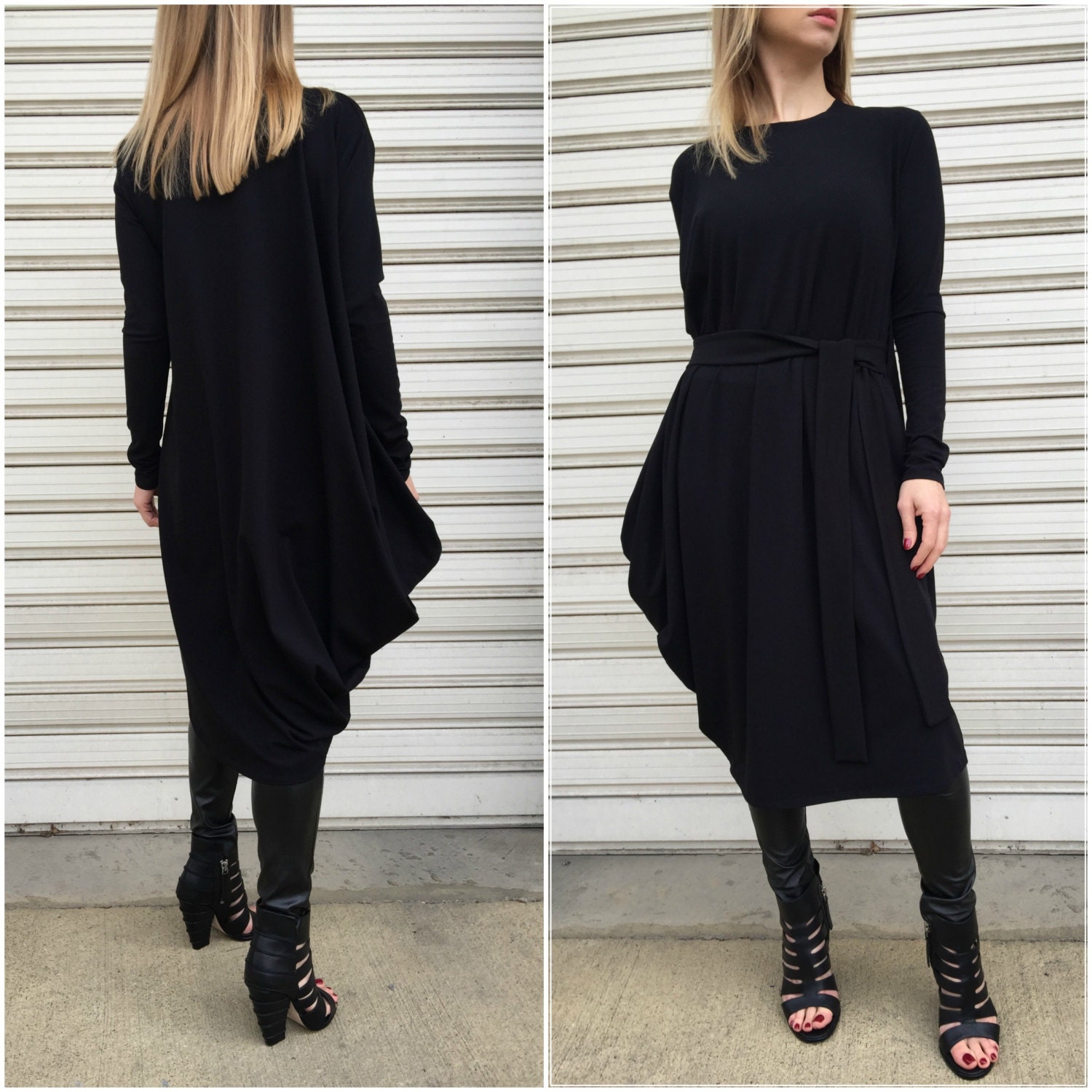 Oversize Asymmetric Dress / Long Sleeves Sleeves Elegant Dress | Etsy