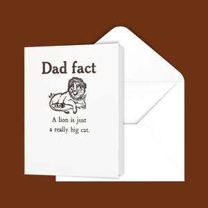 Papa fait qu’un lion est juste un très gros chat Carte de vœux