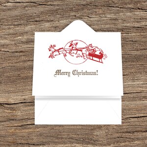 Père Noël et rennes Joyeux Noël Carte de vœux