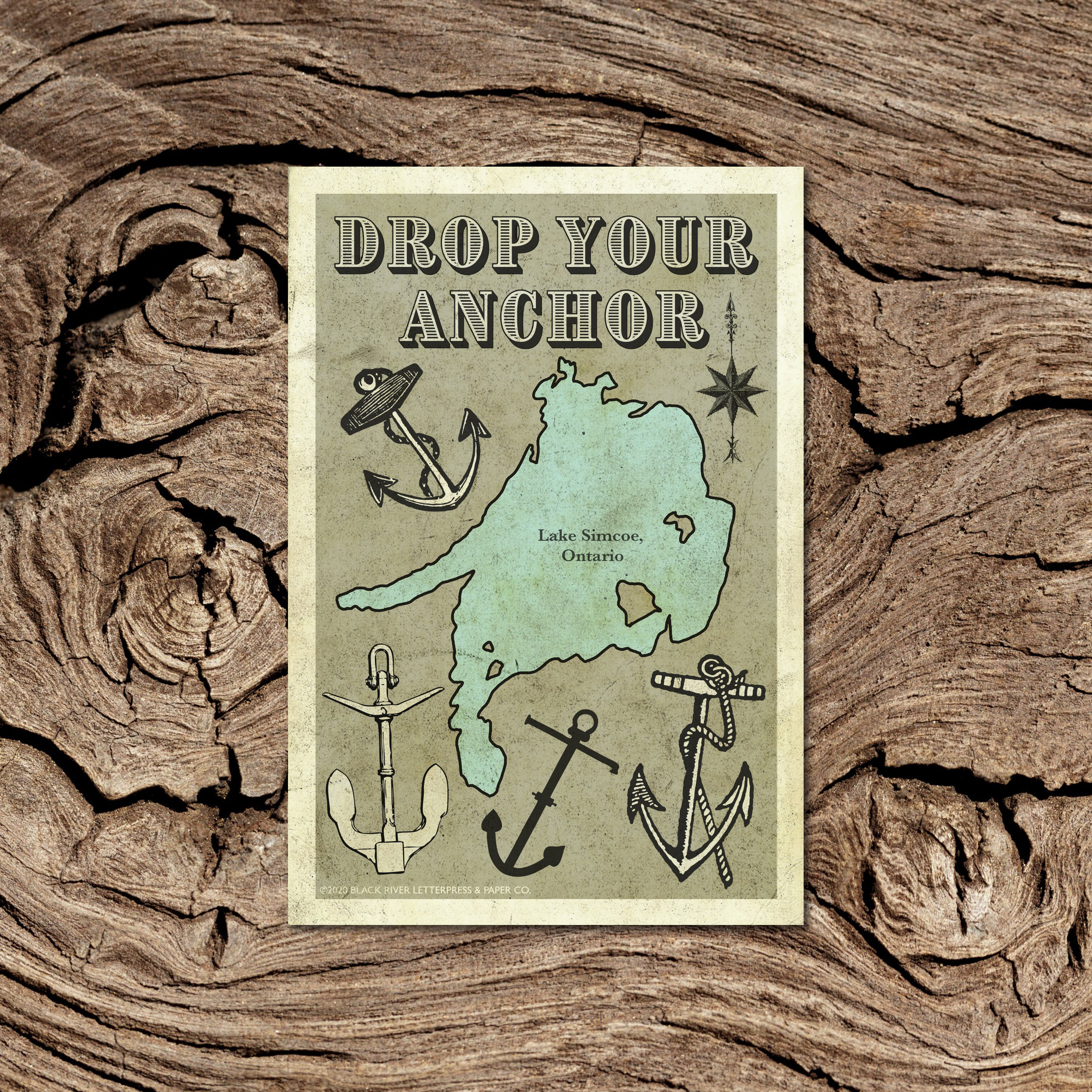Drop Your Anchor Lake Simcoe Ontario Postcard Etsy