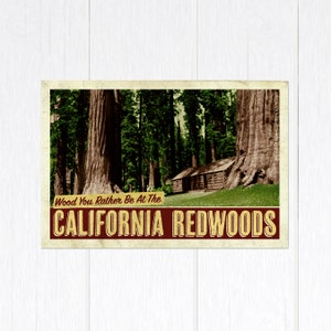 Carte postale des séquoias de Californie