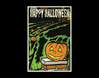 Happy Halloween Jack-O-Laterne Postkarte