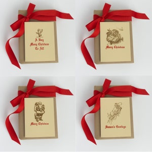 Cartes de Noël typographiques anciennes (pack de 8)
