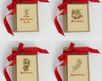 Antique Letterpress Christmas Cards (8 pack)