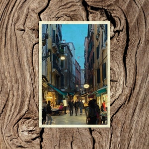 Venise Italie Rue de nuit Carte postale