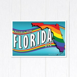 Salutations de la carte postale arc-en-ciel de Floride