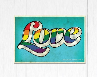 Rainbow Love Postcard